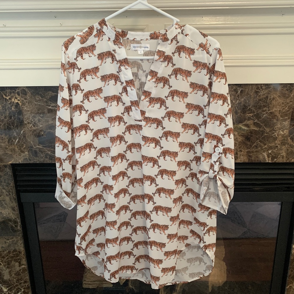 Stewart Simmons tiger print medium blouse/tunic